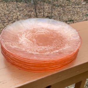 Arcoroc pink lunch plates